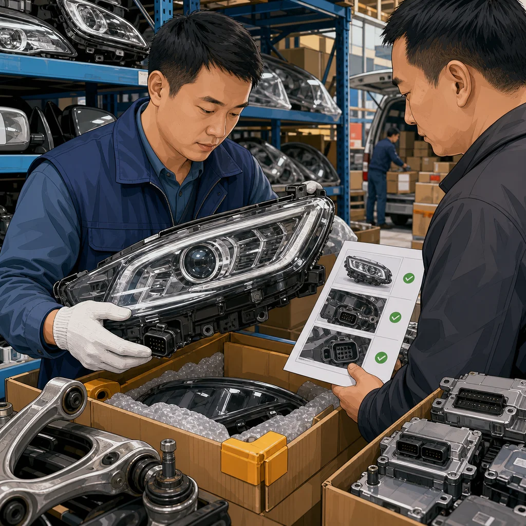 Huadu Kaitong Auto Parts Market Guangzhou: Check Used Parts Before Shipping